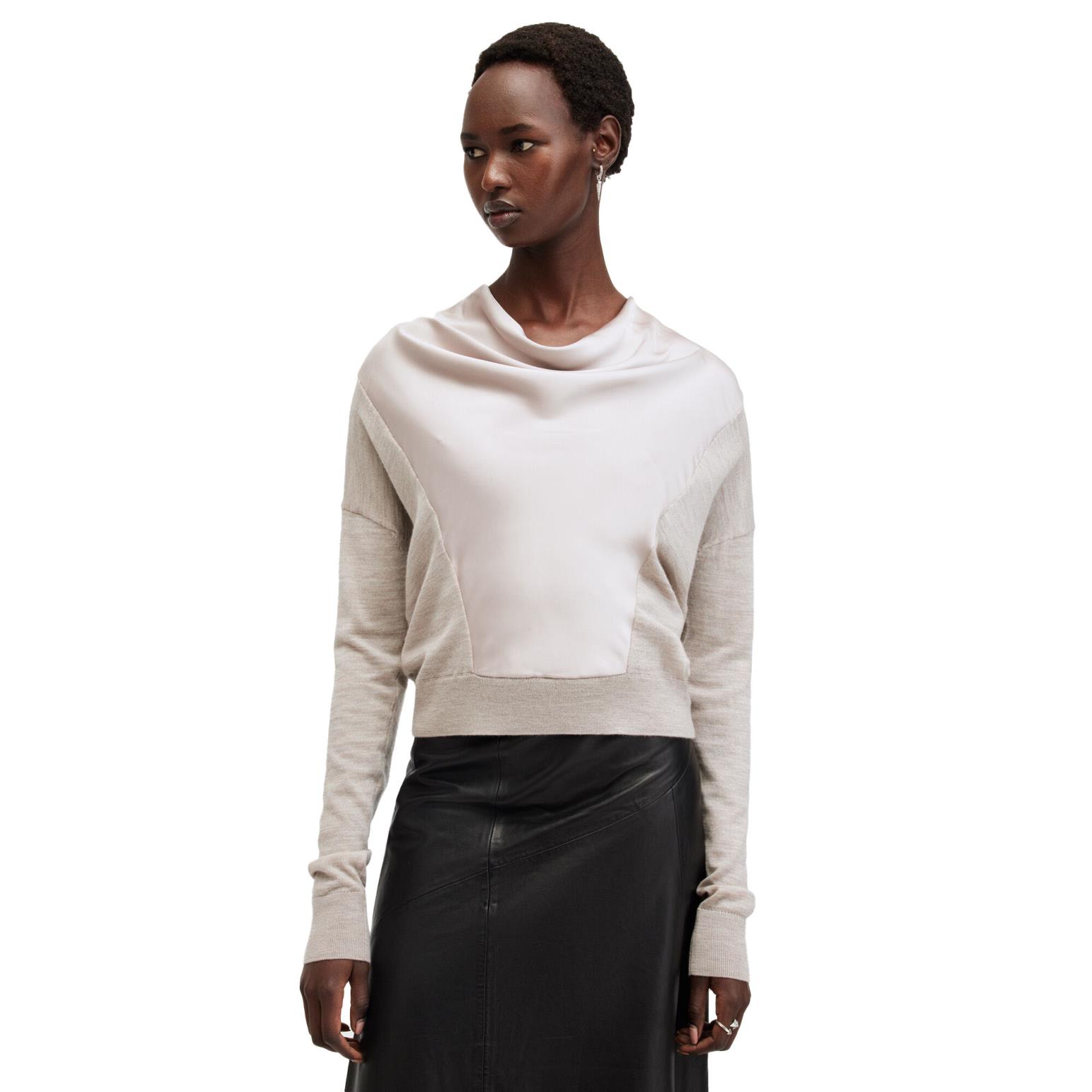 AllSaints Myra Cowl Neck Merino Wool Jumper